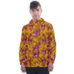 Blooming Flowers Of Orchid Paradise Men s Front Pocket Pullover Windbreaker