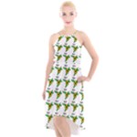 Pattern design  High-Low Halter Chiffon Dress 