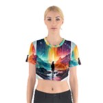 Starry Night Wanderlust: A Whimsical Adventure Cotton Crop Top