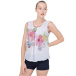 Flower-2342706 Bubble Hem Chiffon Tank Top