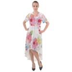 Flower-2342706 Front Wrap High Low Dress