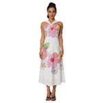 Flower-2342706 Sleeveless Cross Front Cocktail Midi Chiffon Dress