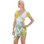 Fruit-2310212 Short Sleeve Asymmetric Mini Dress