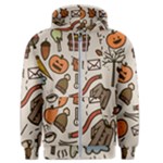 Halloween Doodle Autumn Pumpkin Men s Zipper Hoodie