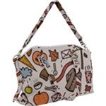 Halloween Doodle Autumn Pumpkin Canvas Crossbody Bag