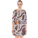 Halloween Doodle Autumn Pumpkin Smock Dress