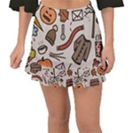 Halloween Doodle Autumn Pumpkin Fishtail Mini Chiffon Skirt