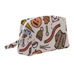 Halloween Doodle Autumn Pumpkin Wristlet Pouch Bag (Medium)