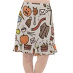 Halloween Doodle Autumn Pumpkin Fishtail Chiffon Skirt