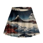 Hokusai Moutains Japan Mini Flare Skirt