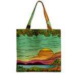 Painting Colors Box Green Zipper Grocery Tote Bag