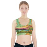 Painting Colors Box Green Sports Bra With Pocket