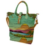 Painting Colors Box Green Buckle Top Tote Bag