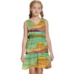 Painting Colors Box Green Kids  Sleeveless Tiered Mini Dress