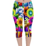 Flower Vase Flower Collage Pop Art Velvet Capri Leggings 