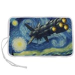 Spaceship Starry Night Van Gogh Painting Pen Storage Case (M)