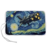 Spaceship Starry Night Van Gogh Painting Pen Storage Case (L)