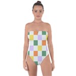 Board Pictures Chess Background Tie Back One Piece Swimsuit