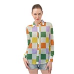 Board Pictures Chess Background Long Sleeve Chiffon Shirt