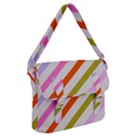 Lines Geometric Background Buckle Messenger Bag