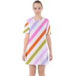 Lines Geometric Background Sixties Short Sleeve Mini Dress
