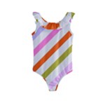 Lines Geometric Background Kids  Frill Swimsuit