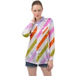 Lines Geometric Background Long Sleeve Satin Shirt