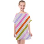 Lines Geometric Background Kids  One Piece Chiffon Dress