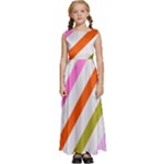 Lines Geometric Background Kids  Satin Sleeveless Maxi Dress
