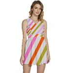 Lines Geometric Background Sleeveless High Waist Mini Dress