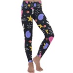 Sea Shells Pattern Wallpaper Fish Kids  Lightweight Velour Classic Yoga Leggings