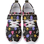 Sea Shells Pattern Wallpaper Fish Men s Velcro Strap Shoes