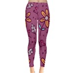 Flowers Petals Leaves Foliage Inside Out Leggings