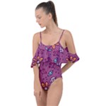 Flowers Petals Leaves Foliage Drape Piece Swimsuit