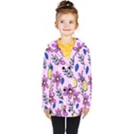 Flowers Petals Pineapples Fruit Kids  Double Breasted Button Coat