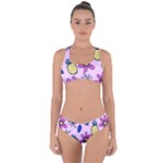 Flowers Petals Pineapples Fruit Criss Cross Bikini Set