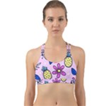 Flowers Petals Pineapples Fruit Back Web Sports Bra