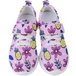 Flowers Petals Pineapples Fruit Women s Velcro Strap Shoes