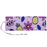 Flowers Petals Pineapples Fruit Roll Up Canvas Pencil Holder (M)