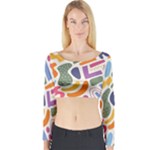 Abstract Pattern Background Long Sleeve Crop Top