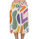 Abstract Pattern Background Velvet Flared Midi Skirt
