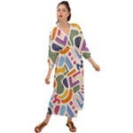 Abstract Pattern Background Grecian Style  Maxi Dress