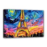 Eiffel Tower Starry Night Print Van Gogh Canvas 18  x 12  (Stretched)