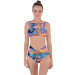 Eiffel Tower Starry Night Print Van Gogh Bandaged Up Bikini Set 