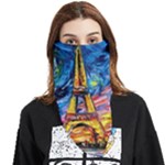 Eiffel Tower Starry Night Print Van Gogh Face Covering Bandana (Triangle)