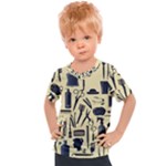 Elegant Hairdresser pattern cream Kids  Sports T-Shirt