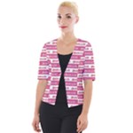 Breathe in life, breathe out love text motif pattern Cropped Button Cardigan