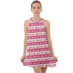 Breathe in life, breathe out love text motif pattern Halter Tie Back Chiffon Dress