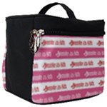 Breathe in life, breathe out love text motif pattern Make Up Travel Bag (Big)