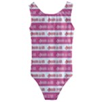 Breathe in life, breathe out love text motif pattern Kids  Cut-Out Back One Piece Swimsuit